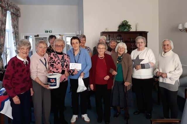 The ladies at Avenue Court in Bridlington’s Old Town donated £310, raised through their coffee mornings. Photo courtesy of Bridlington RNLI