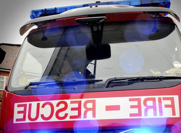 Fire crews were called to the incident on the A171