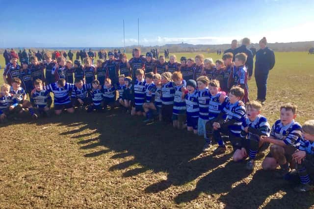 Scarborough RUFC and Driffield RUFC mini rugby players last weekend at Silver Royd