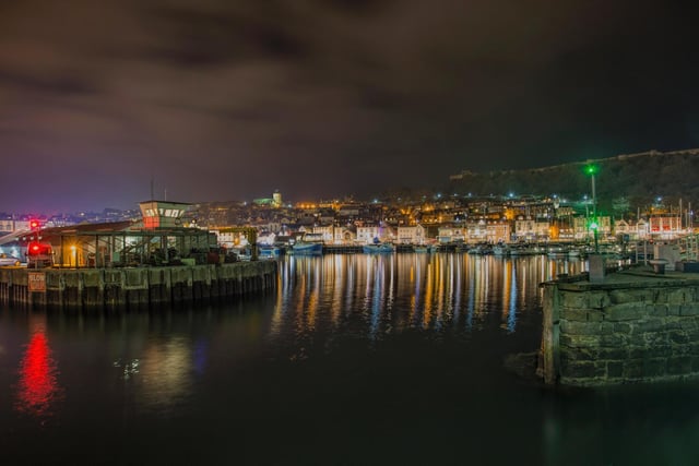 Unusual picture of Scarborough Habour captured at night