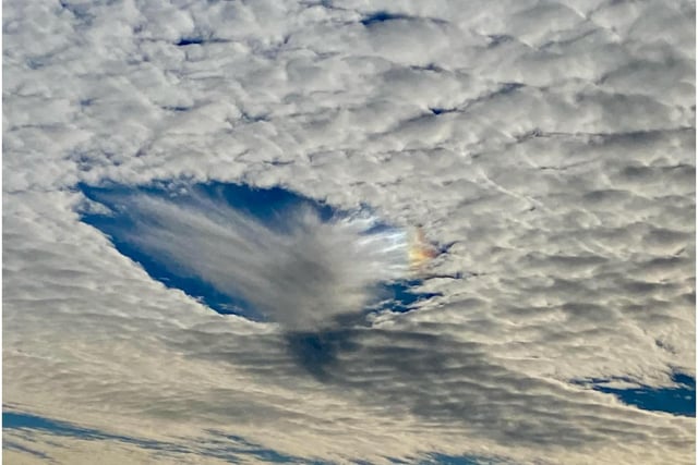 Unusual weather phenomenon known as ‘fallstreak hole’ or ‘holepunch cloud’