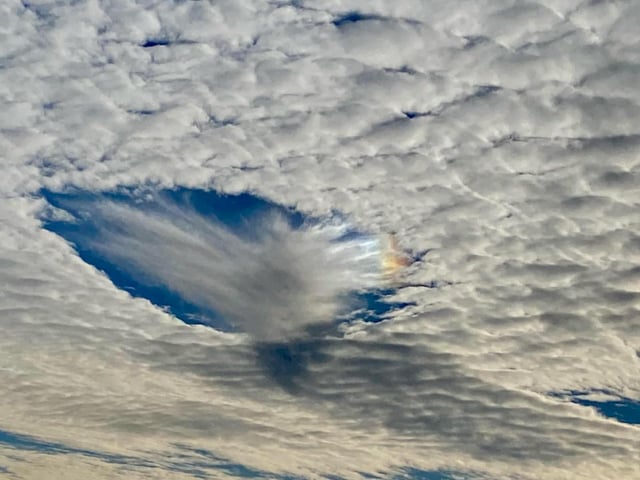 Unusual weather phenomenon known as ‘fallstreak hole’ or ‘holepunch cloud’