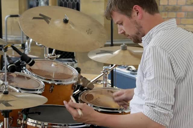 Drummer Tom Townsend plays with the 10-piece Whitby Contingent who are guests of Scarborough Jazz Club on Wednesday March 23