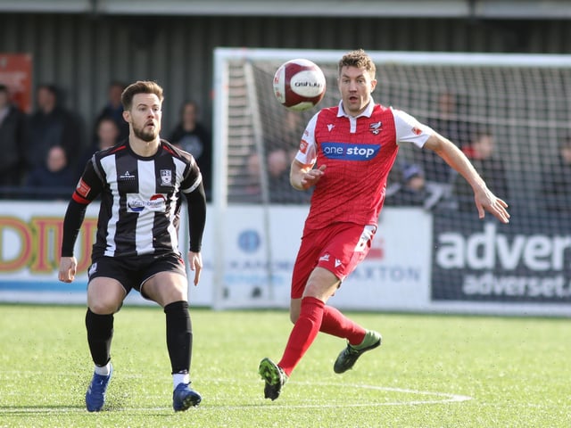 Simon Heslop, right, was sent off in the second half for Boro