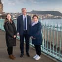 Professor Sir Chris Whitty with Louise Wallace, North Yorkshire’s Director of Public Health (right) and Dr Victoria Turner, a North Yorkshire public health consultant.