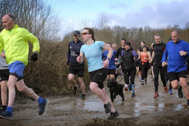 Runners in action at North Yorkshire Water Park parkrun