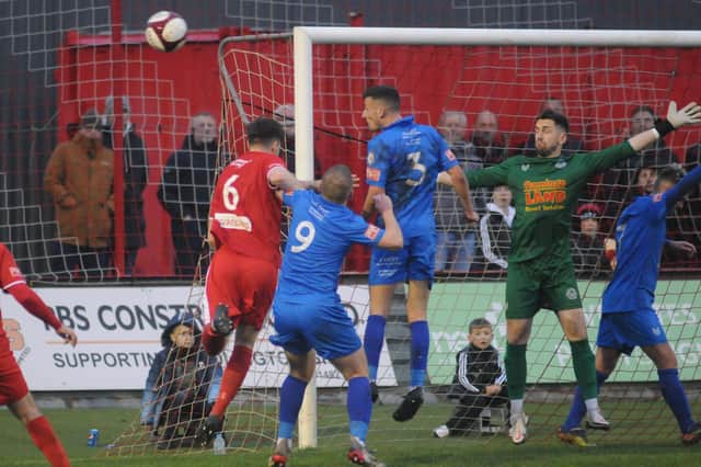 Bridlington Town in action earlier this season against Pickering Town