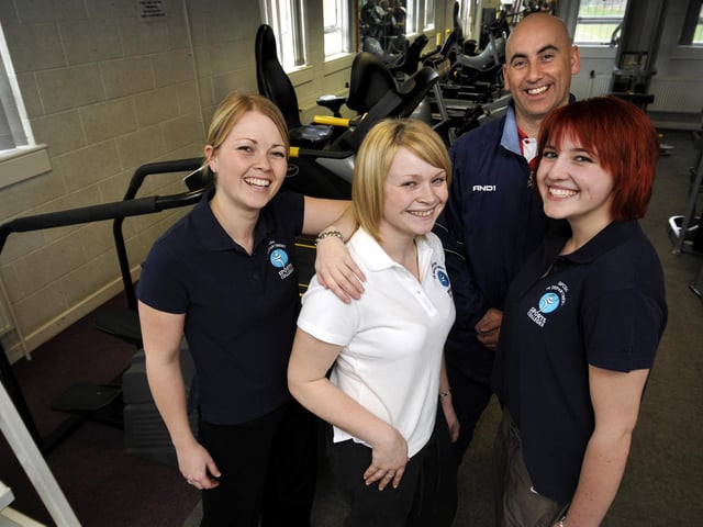 Fitness experts at George Pindar Leisure Centre on hand to give advice. From left, Faye Horsley, Nicola Hinchliffe, Steve Race, and Danielle Lamb.