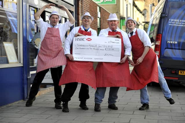 The ballet dancing butchers of Falsgrave raised £110 for the Special Care Baby Unit at Scarborough Hospital by wearing ballet costumes for a day. Pictured are Steve Fraser, left, Andy Green, Kev Willett and Rob Ward, of DJ Horsley.