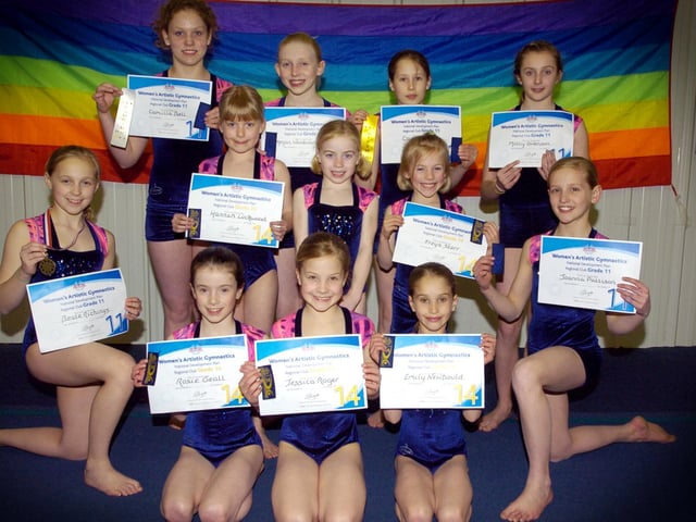 Members of the Scarborough Gym Academy with their grading certificates.