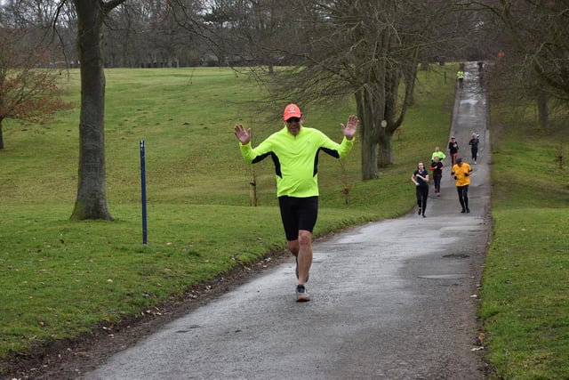 A runner lapping up the parkrun action at Sewerby