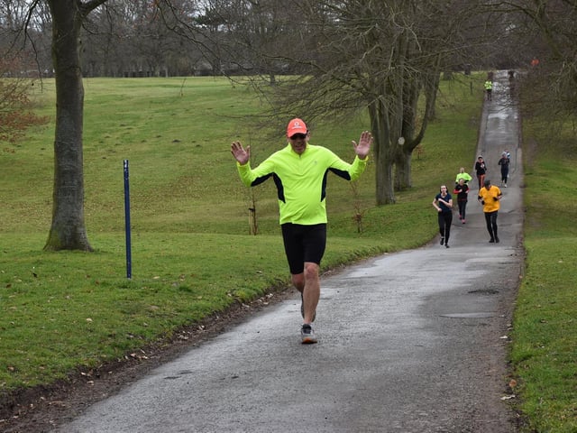 A runner lapping up the parkrun action at Sewerby
