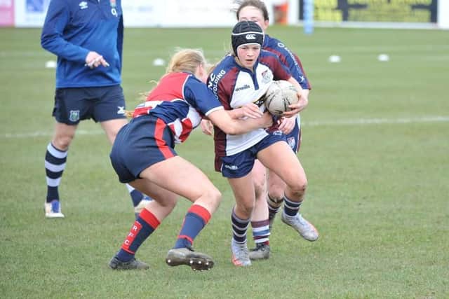 Hannah Lewis in action for Scarborough RUFC Girls U15s