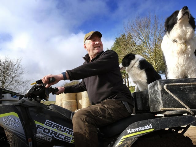 Farmer John Percy Warters working with his dogs.
There are lambing events at the farm on Sunday March 20 and Sunday March 27