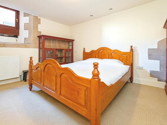 Open stonework adds to the appeal of this room.