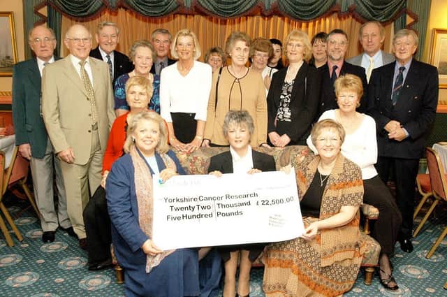 Seacourt Hotel in Bridlington hosts a Yorkshire Cancer Research dinner and cheque presentation for £22,500 in 2003. Do you recognise any of the people in the picture? Photograph taken by Paul Atkinson (PA0306-18)