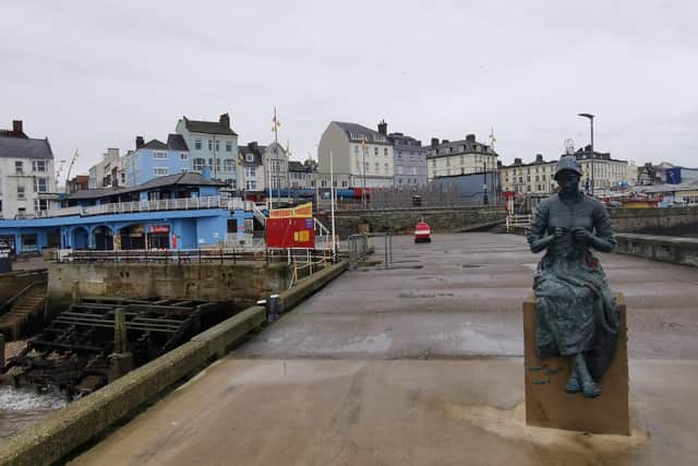 This excellent photograph by Paul Morrison features the Gansey Girl on Bridlington’s harbour.
