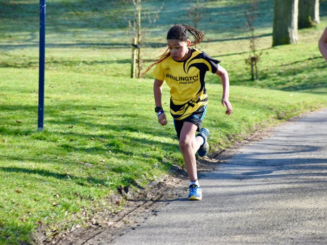 A Bridlington Road Runners junior in action at Sewerby Parkrun