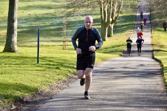 A runner takes on Sewerby Parkrun
