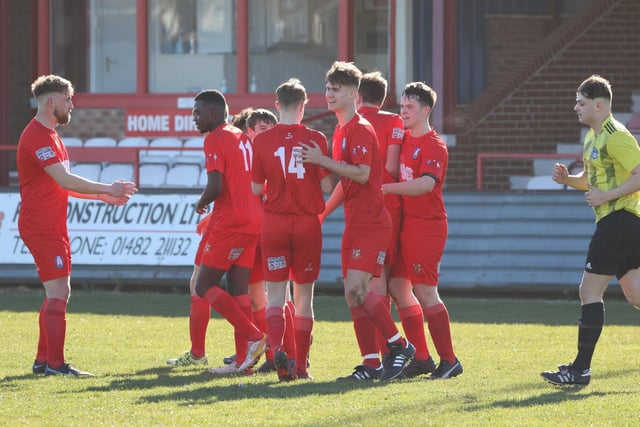 Bridlington Town Rovers celebrate a goal in the 4-2 home win against Goole United

Photo by TCF Photography