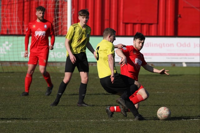 Bridlington Town Rovers battle for the ball in the 4-2 home win against Goole United

Photo by TCF Photography