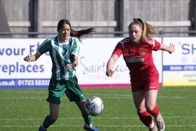 Amber Colling was on target for Scarborough Ladies Under-18s in the 7-0 win