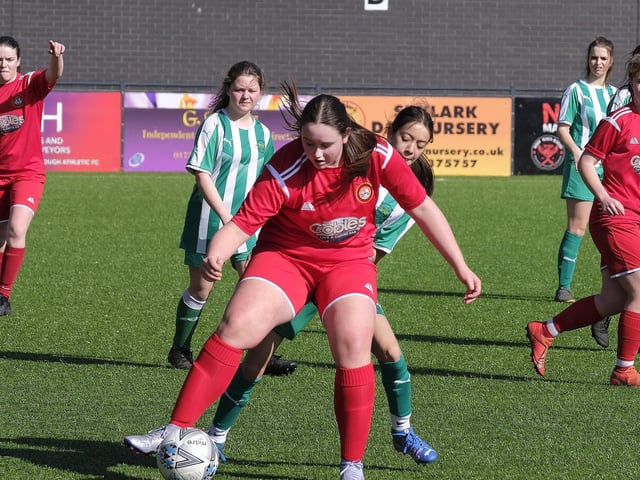 Lauren Corner holds the ball up for Scarborough Ladies Under-18s