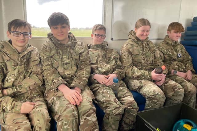 Cadets ready and waiting for their first flight.