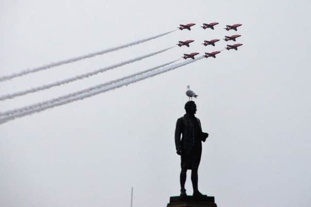 The Red Arrows' last display in Whitby, in 2014.