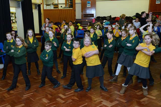 Local children take part in Headlands School’s urban funk music and dance workshop in 2015. (pa1507-17k)