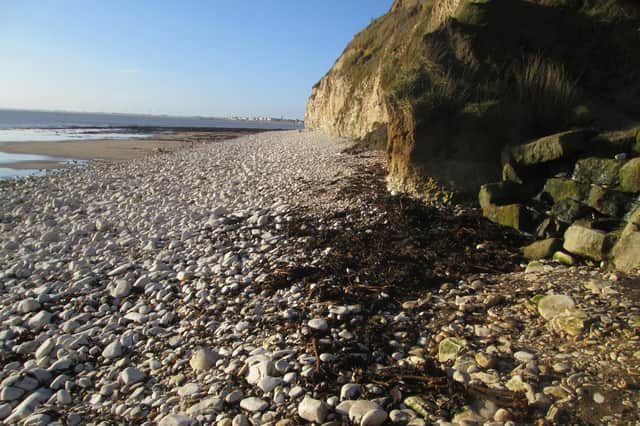 David Jenkinson sent in the photograph of the beach area at the bottom of the Danes Dyke slipway.