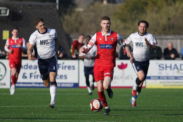Kieran Glynn pushes on for Scarborough Athletic against Matlock Town

Photo by Morgan Exley