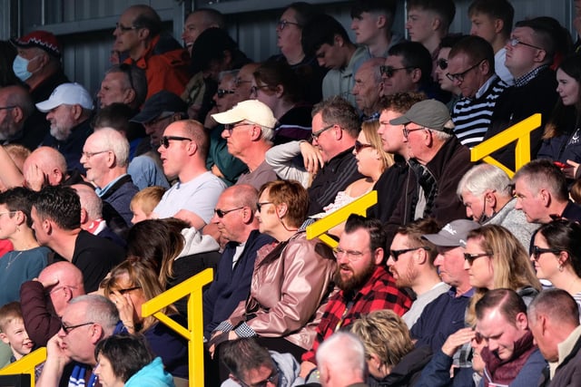 Enjoying the Scarborough Athletic 0 Matlock Town 0 match at the Flamingo Land Stadium