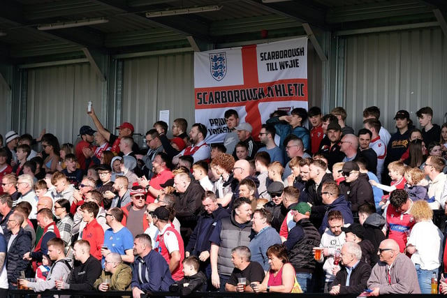 The Scarborough Athletic fans watch the game against Matlock Town