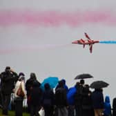 Crowds watching the Red Arrows in Whitby, in 2014.
