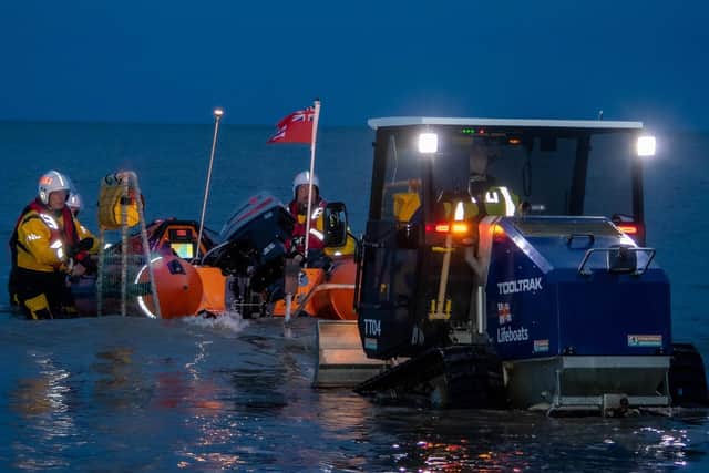 The RNLI inshore lifeboat was called out to a possible sighting of a person in the water. Photo: RNLI/Mike Milner