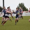 Drew Govier, in action the home game against Ilkley, scored the only try in the away loss there on Saturday