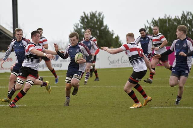 Drew Govier, in action the home game against Ilkley, scored the only try in the away loss there on Saturday