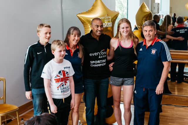 Colin Jackson with former sporting champions.