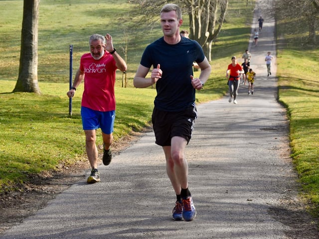 Brid Road Runners' Chris Price, left, knocked 30 seconds off his PB at Sewerby Parkrun
Photo by TCF Photography