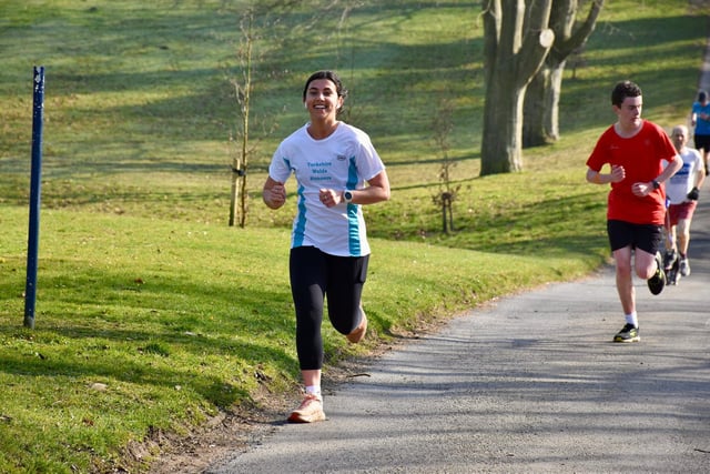 A Yorkshire Wolds runner is all smiles at Sewerby Parkrun

Photo by TCF Photography