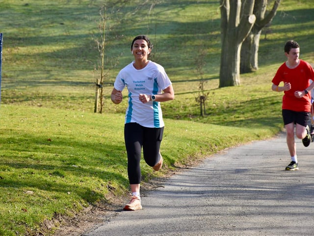 A Yorkshire Wolds runner is all smiles at Sewerby Parkrun
Photo by TCF Photography