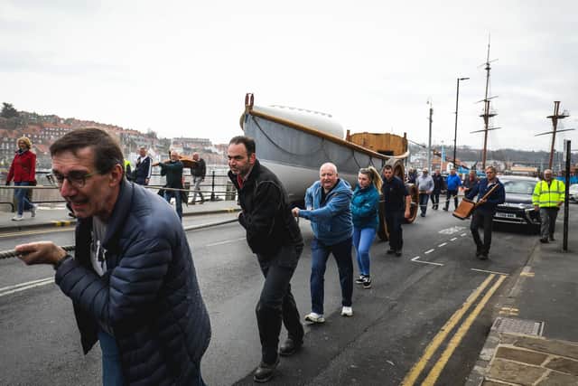 The Robert & Ellen Robson is pulled from Coates Marine to the RNLI Museum.
picture: Ceri Oakes/RNLI