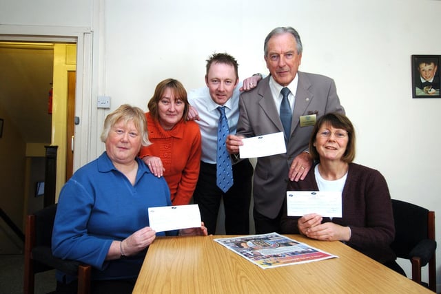 Pride of Whitby cheque presentations to local charities.