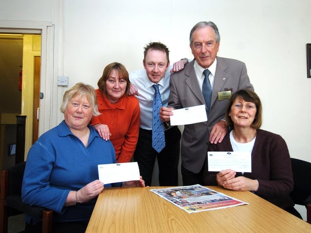 Pride of Whitby cheque presentations to local charities.