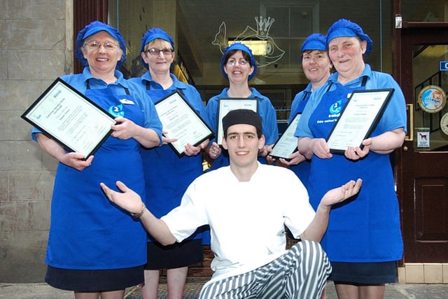 Fusco's staff are pictured with their Seafish customer care certificates with Raymond Fusco, front.