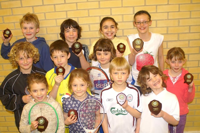Children pictured with the trophies they won at the tennis tournament at Whitby Leisure Centre.