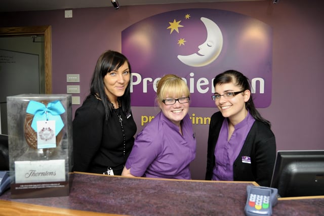 Vika Venclovaite, hotel manager, with receptionists Emma Cook and Kinga Caswell, meet and greet at the new Premier Inn hotel, on the corner of Vernon Road and Falconers Road.