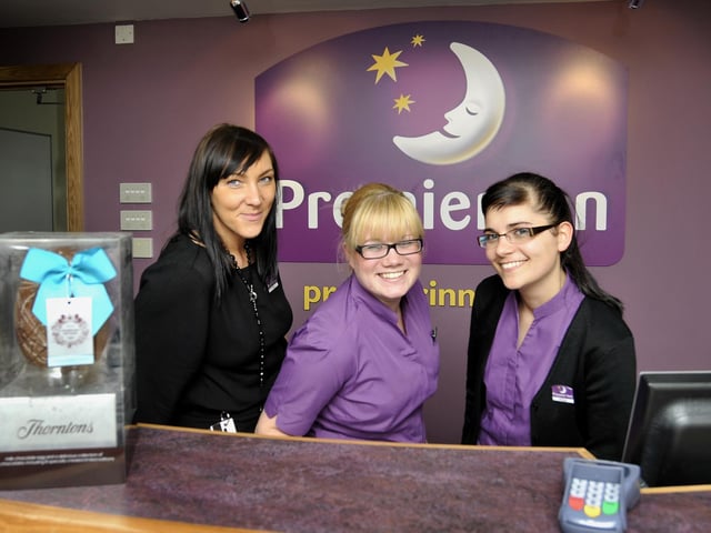 Vika Venclovaite, hotel manager, with receptionists Emma Cook and Kinga Caswell, meet and greet at the new Premier Inn hotel, on the corner of Vernon Road and Falconers Road.