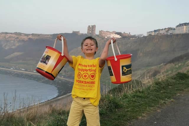 Jaxon Holloway has raised hundreds of pounds for the Yorkshire Air Ambulance